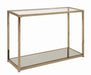 Cora Sofa Table with Mirror Shelf Chocolate Chrome - Visions in Furniture (La Mirada, CA)
