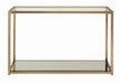 Cora Sofa Table with Mirror Shelf Chocolate Chrome - Visions in Furniture (La Mirada, CA)