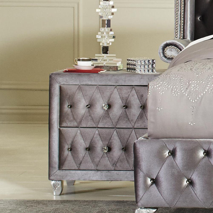 Deanna 2-drawer Rectangular Nightstand Grey - Visions in Furniture (La Mirada, CA)