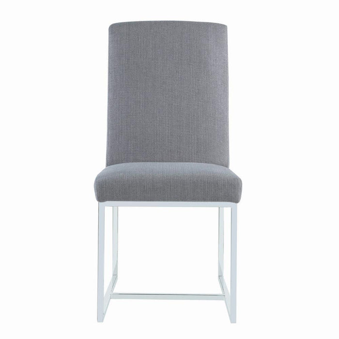 Mackinnon Upholstered Side Chairs Grey and Chrome (Set of 2) - Visions in Furniture (La Mirada, CA)