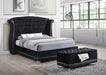 Barzini Eastern King Tufted Upholstered Bed Black - Visions in Furniture (La Mirada, CA)
