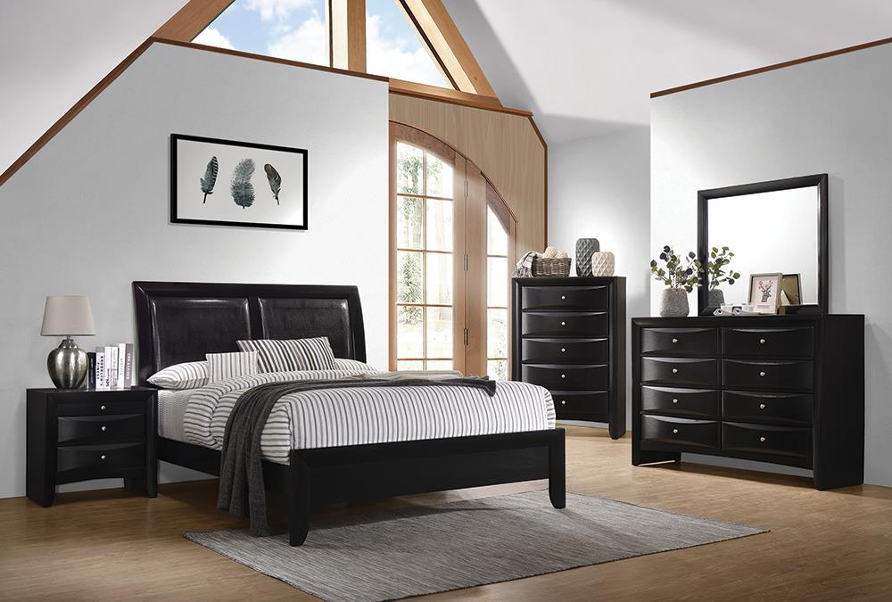 Briana Eastern King Upholstered Panel Bed Black - Visions in Furniture (La Mirada, CA)