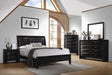 Briana Eastern King Upholstered Panel Bed Black - Visions in Furniture (La Mirada, CA)