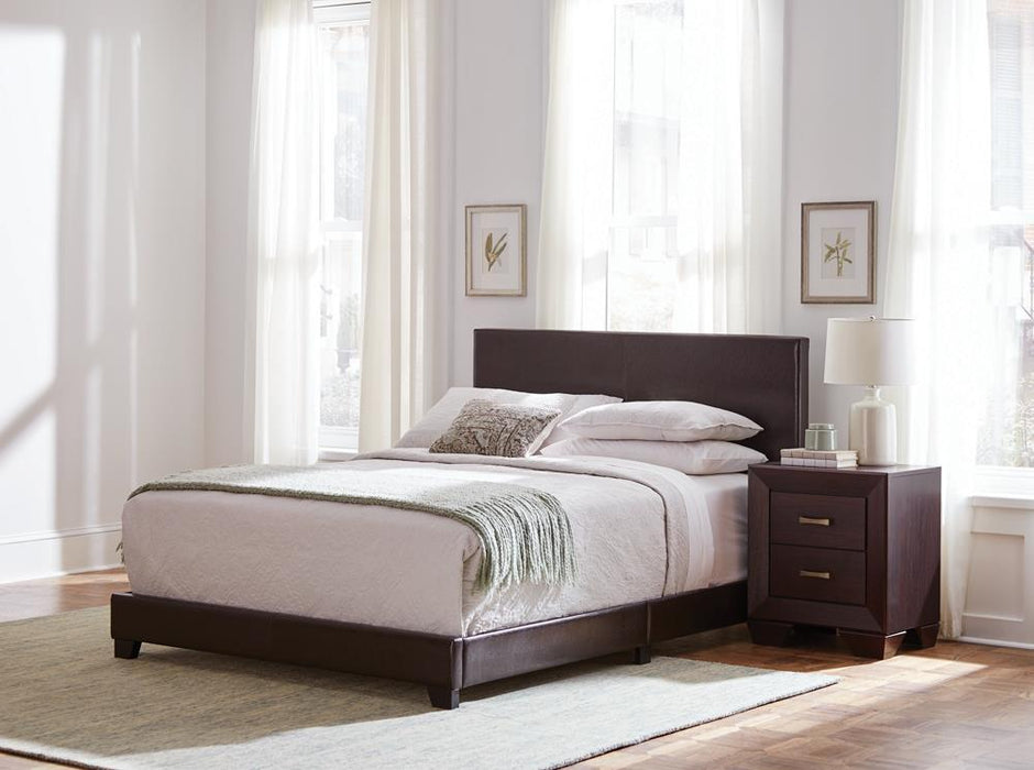 Dorian Upholstered Eastern King Bed Brown - Visions in Furniture (La Mirada, CA)