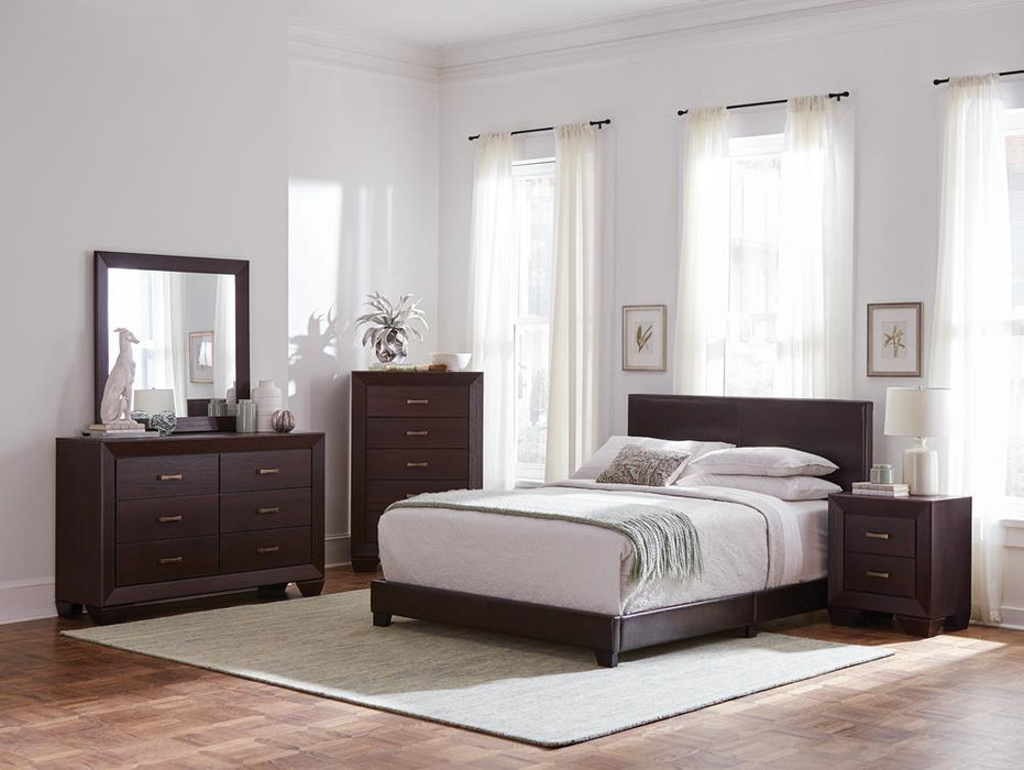 Dorian Upholstered Eastern King Bed Brown - Visions in Furniture (La Mirada, CA)