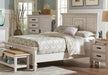 Franco Eastern King Panel Bed Antique White - Visions in Furniture (La Mirada, CA)