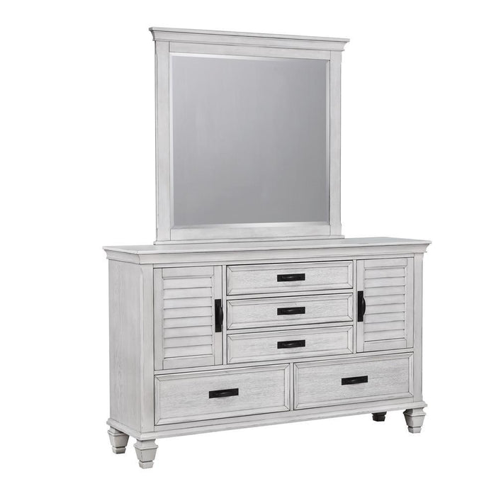 Franco 5-drawer Dresser Antique White - Visions in Furniture (La Mirada, CA)
