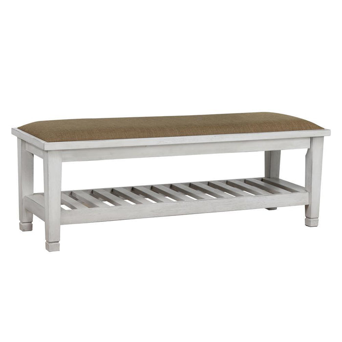 Franco Bench Brown and Antique White - Visions in Furniture (La Mirada, CA)