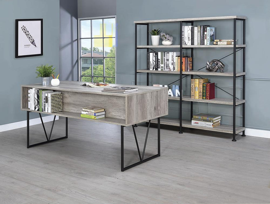 Analiese 4-drawer Writing Desk Grey Driftwood - Visions in Furniture (La Mirada, CA)