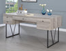 Analiese 4-drawer Writing Desk Grey Driftwood - Visions in Furniture (La Mirada, CA)