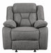 Higgins Overstuffed Upholstered Glider Recliner Grey - Visions in Furniture (La Mirada, CA)