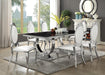 Antoine Rectangular Dining Table Chrome and Black - Visions in Furniture (La Mirada, CA)