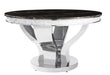 Anchorage Round Dining Table Chrome and Black - Visions in Furniture (La Mirada, CA)