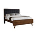 Robyn California King, E.King, & Queen Bed with Upholstered Headboard Dark Walnut - Visions in Furniture (La Mirada, CA)