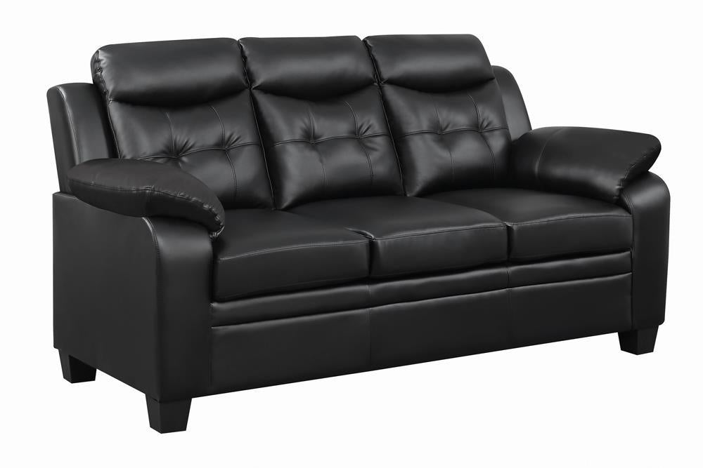 Finley Tufted Upholstered Sofa Black - Visions in Furniture (La Mirada, CA)