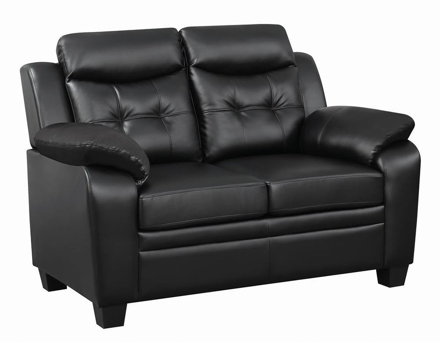 Finley Tufted Upholstered Loveseat Black - Visions in Furniture (La Mirada, CA)