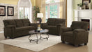 Clementine Upholstered Chair with Nailhead Trim Brown - Visions in Furniture (La Mirada, CA)