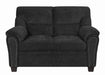 Clementine Upholstered Loveseat with Nailhead Trim Grey - Visions in Furniture (La Mirada, CA)