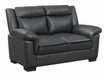 Arabella Pillow Top Upholstered Loveseat Grey - Visions in Furniture (La Mirada, CA)