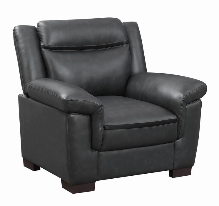 Arabella Pillow Top Upholstered Chair Grey - Visions in Furniture (La Mirada, CA)