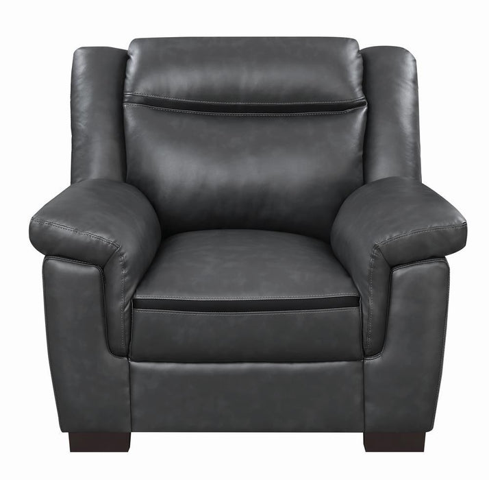 Arabella Pillow Top Upholstered Chair Grey - Visions in Furniture (La Mirada, CA)