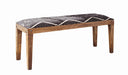 Lamont Rectangular Upholstered Bench Natural and Navy - Visions in Furniture (La Mirada, CA)