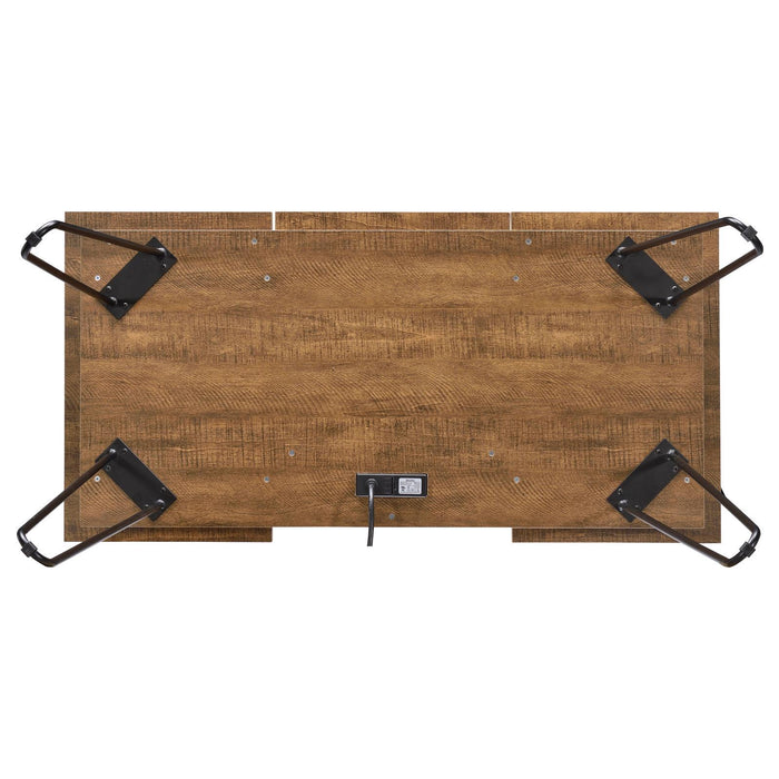 Sheeran Writing Desk with 4 Hidden Storages Rustic Amber - Visions in Furniture (La Mirada, CA)