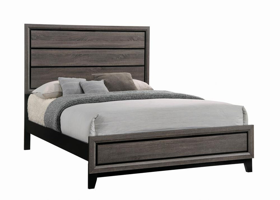 Watson Eastern King & Queen Bed Grey Oak and Black - Visions in Furniture (La Mirada, CA)