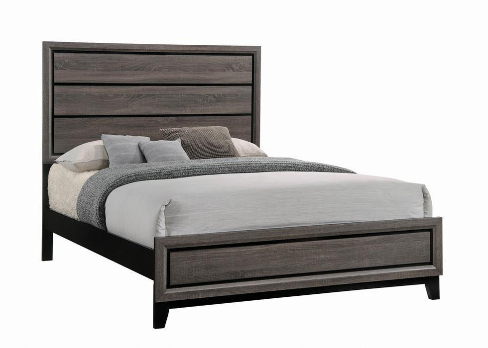 Watson Eastern King & Queen Bed Grey Oak and Black - Visions in Furniture (La Mirada, CA)