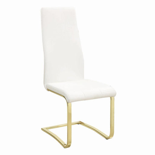Montclair Side Chairs White and Rustic Brass (Set of 4) - Visions in Furniture (La Mirada, CA)