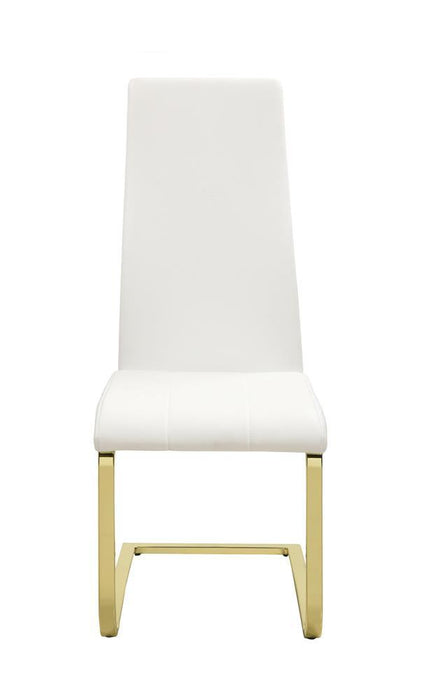 Montclair Side Chairs White and Rustic Brass (Set of 4) - Visions in Furniture (La Mirada, CA)