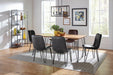 Sherman Rectangular Dining Table Natural Acacia and Matte Black - Visions in Furniture (La Mirada, CA)
