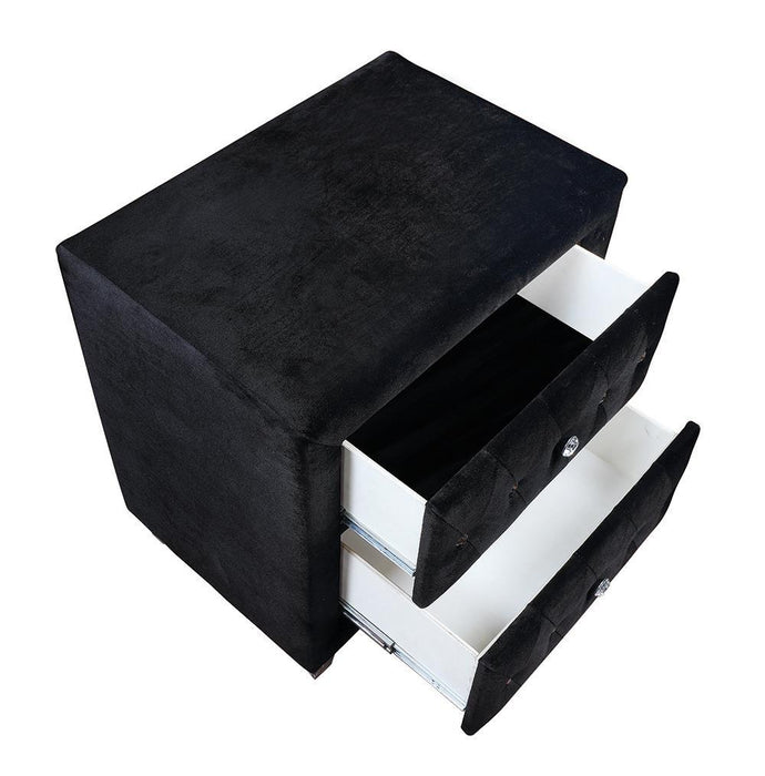 Deanna 2-drawer Rectangular Nightstand Black - Visions in Furniture (La Mirada, CA)