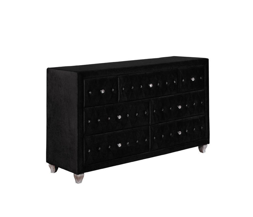 Deanna 7-drawer Rectangular Dresser Black - Visions in Furniture (La Mirada, CA)