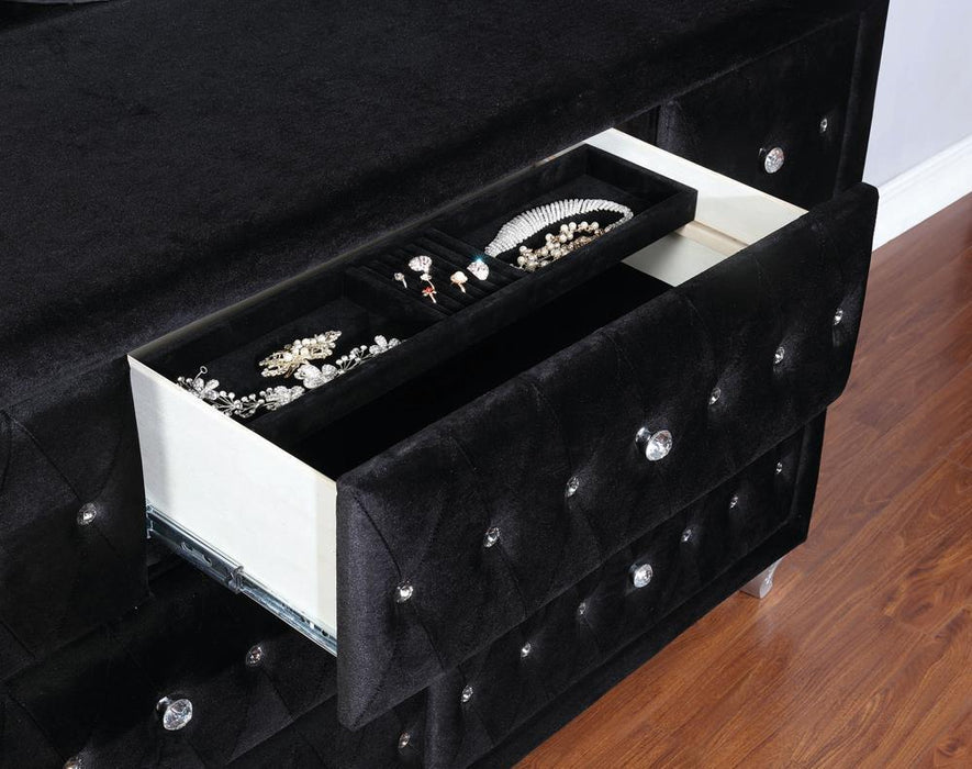 Deanna 7-drawer Rectangular Dresser Black - Visions in Furniture (La Mirada, CA)