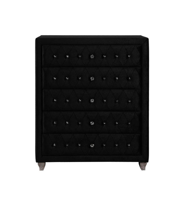 Deanna Deanna 5-drawer Rectangular Chest Black - Visions in Furniture (La Mirada, CA)