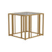 Adri Metal Frame End Table Matte Brass - Visions in Furniture (La Mirada, CA)