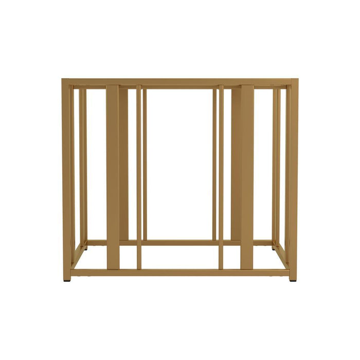 Adri Metal Frame End Table Matte Brass - Visions in Furniture (La Mirada, CA)