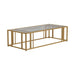 Adri Metal Frame Coffee Table Matte Brass - Visions in Furniture (La Mirada, CA)