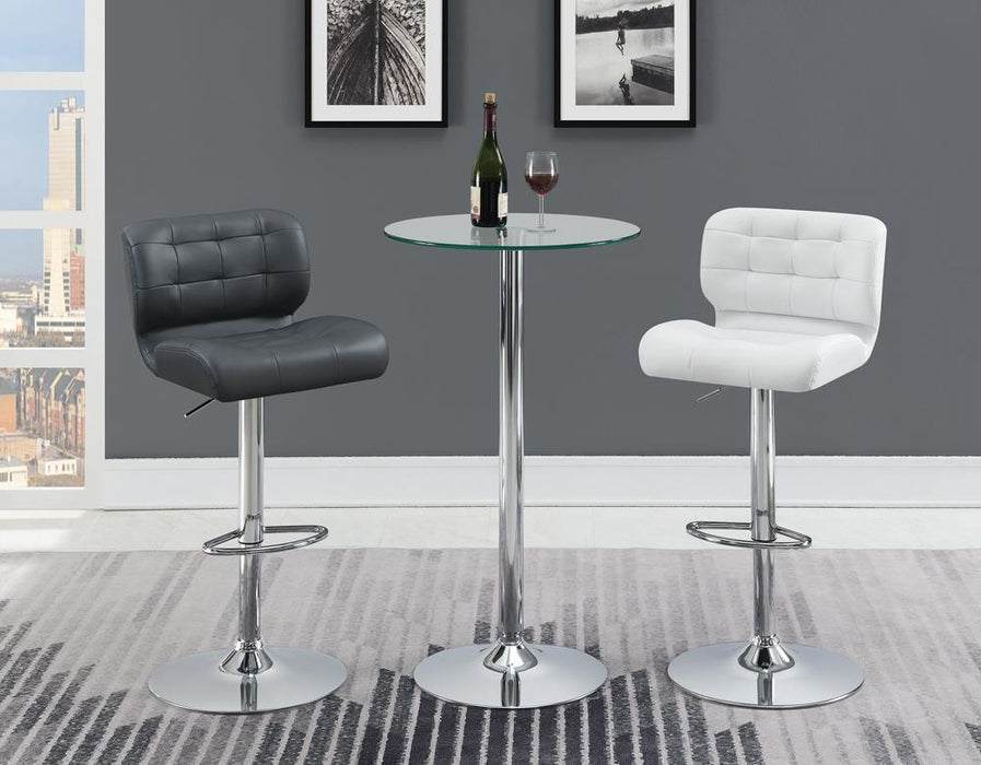 Abiline Glass Top Round Bar Table Chrome - Visions in Furniture (La Mirada, CA)