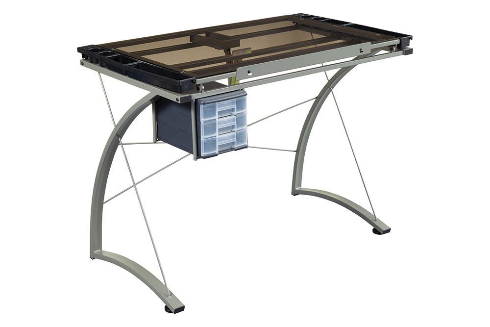 Melo 3-Drawer Drafting Desk Champagne - Visions in Furniture (La Mirada, CA)
