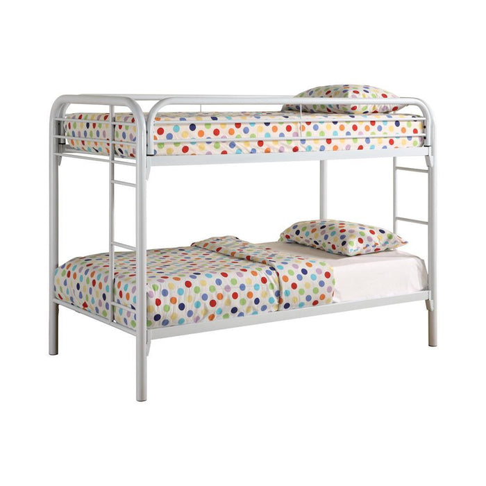 Morgan Twin Over Twin Bunk Bed White - Visions in Furniture (La Mirada, CA)