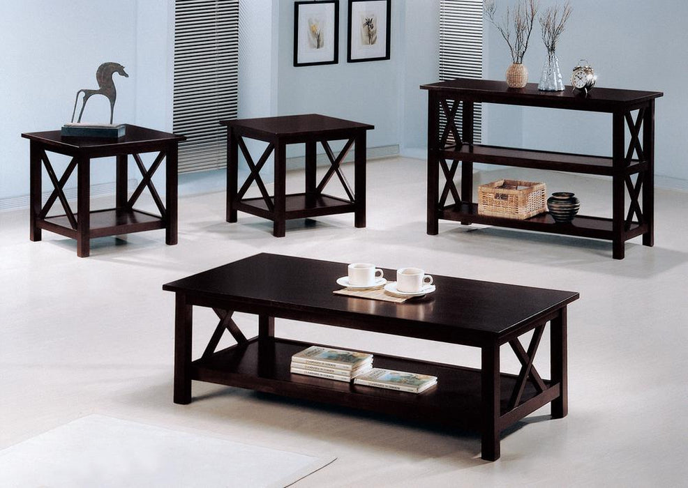 Rachelle 3-piece Occasional Table Set Deep Merlot - Visions in Furniture (La Mirada, CA)