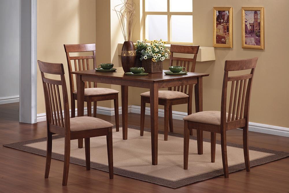 Robles 5-piece Dining Set Chestnut and Tan - Visions in Furniture (La Mirada, CA)