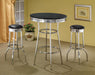 Theodore Round Bar Table Black and Chrome - Visions in Furniture (La Mirada, CA)