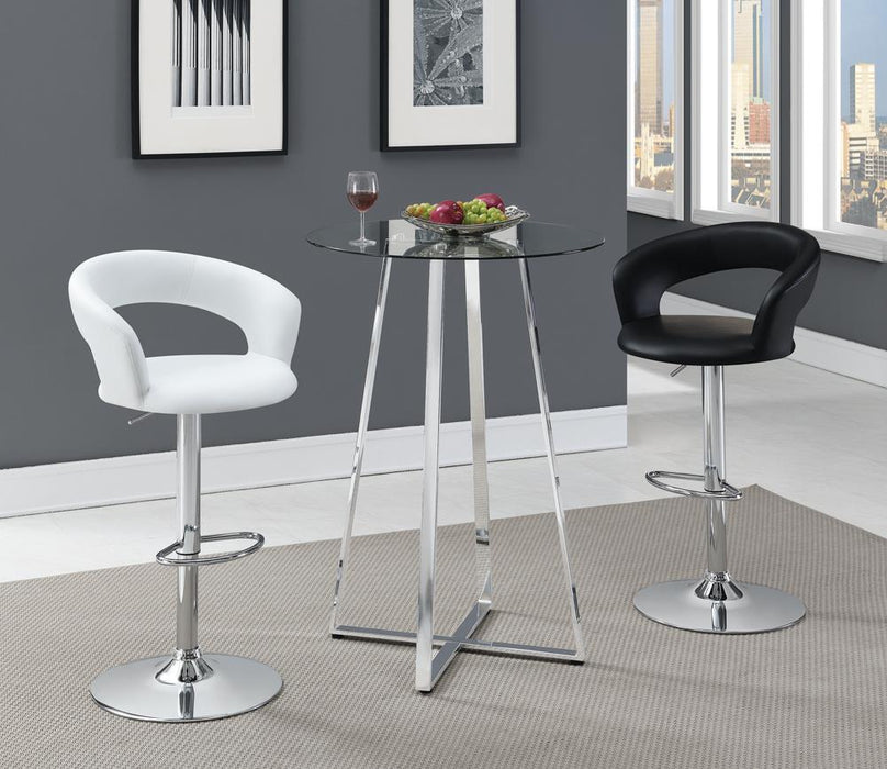 Barraza 29" Adjustable Height Bar Stool Black and Chrome - Visions in Furniture (La Mirada, CA)