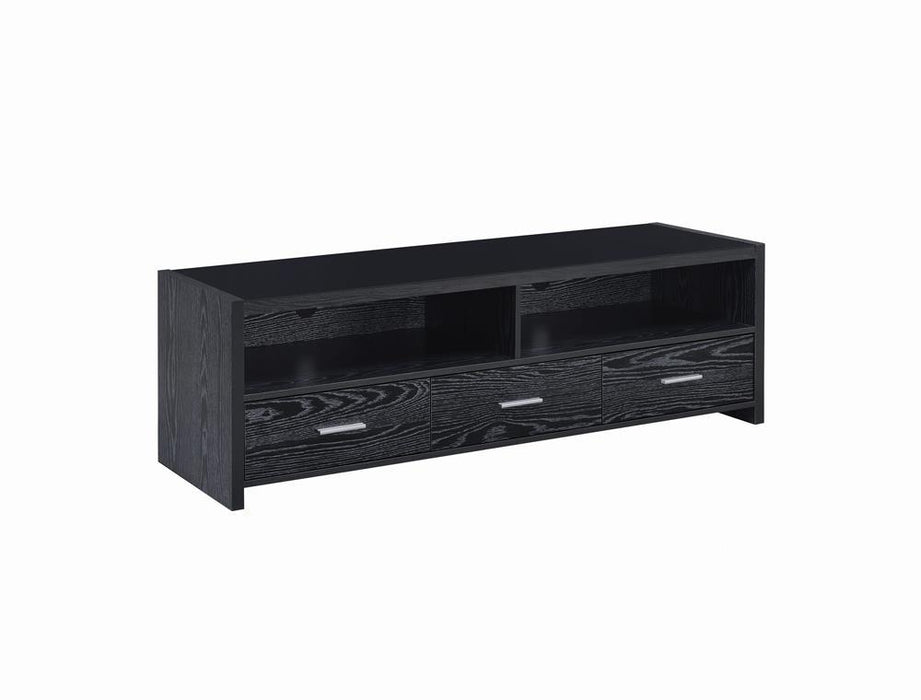 Alton 62" 3-drawer TV Console Black Oak - Visions in Furniture (La Mirada, CA)