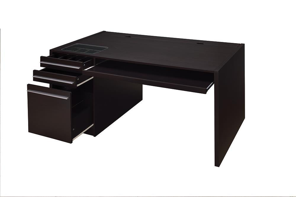 Halston 3-drawer Connect-it Office Desk Cappuccino - Visions in Furniture (La Mirada, CA)