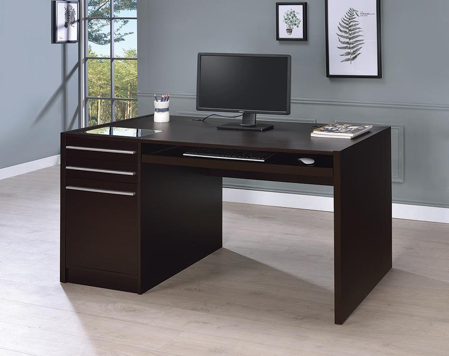 Halston 3-drawer Connect-it Office Desk Cappuccino - Visions in Furniture (La Mirada, CA)