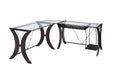 Monterey 3-piece L-shaped Computer Desk Set Cappuccino - Visions in Furniture (La Mirada, CA)